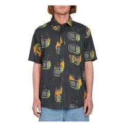 Volcom J Hager Woven Short Sleeve Shirt In Black