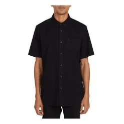Volcom Everett Oxford Short Sleeve Shirt In New Black