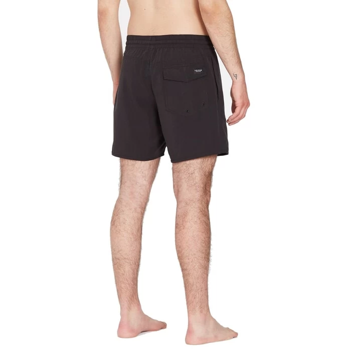 Volcom Lido Solid Trunk 16 Elasticated Boardshorts In Black 2 Volcom Lido Solid Trunk 16 Elasticated Boardshorts In Black - Image 2