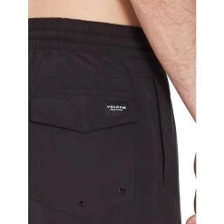 Volcom Lido Solid Trunk 16 Elasticated Boardshorts In Black 9 Volcom Lido Solid Trunk 16 Elasticated Boardshorts In Black -Volcom a2512306 blk b3