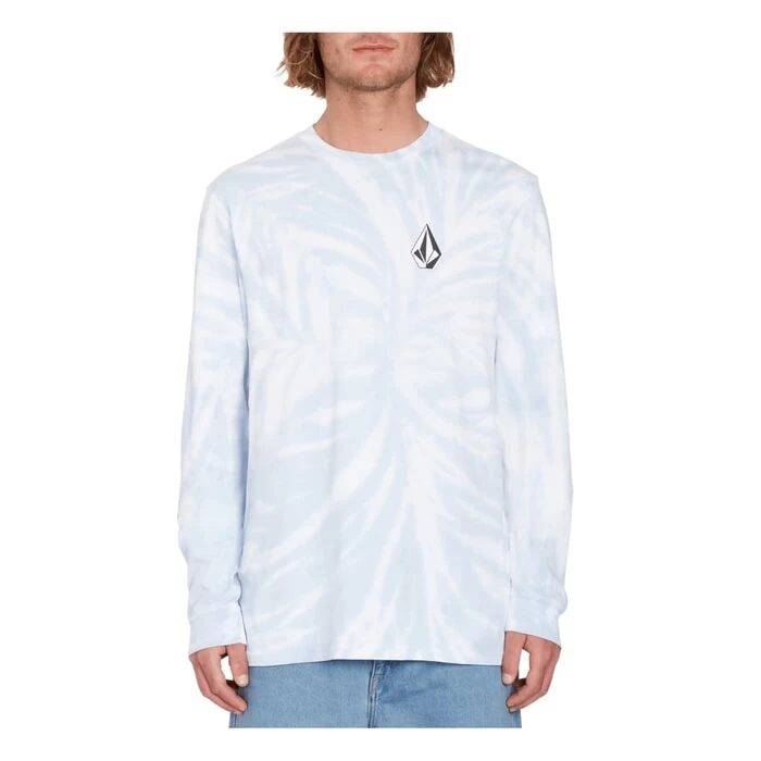 Volcom Iconic Stone Dye Short Sleeve T-Shirt In Celestial Blue 1 Volcom Iconic Stone Dye Short Sleeve T-Shirt In Celestial Blue