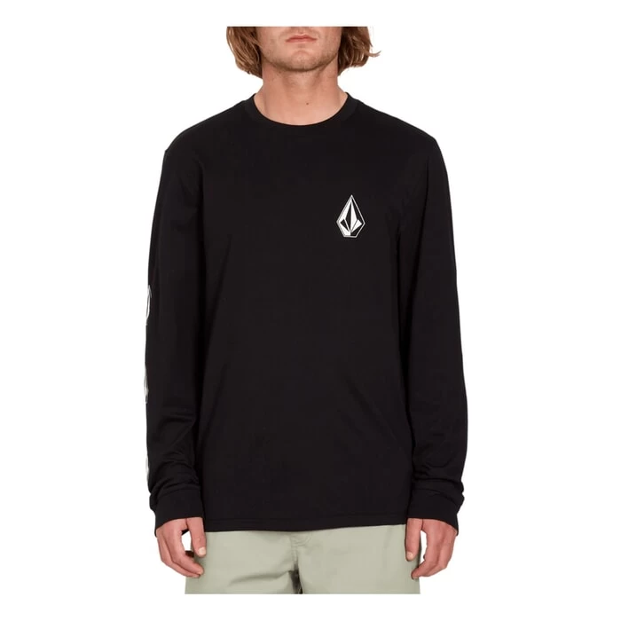 Volcom Iconic Stone Long Sleeve T-Shirt In Black 1 Volcom Iconic Stone Long Sleeve T-Shirt In Black