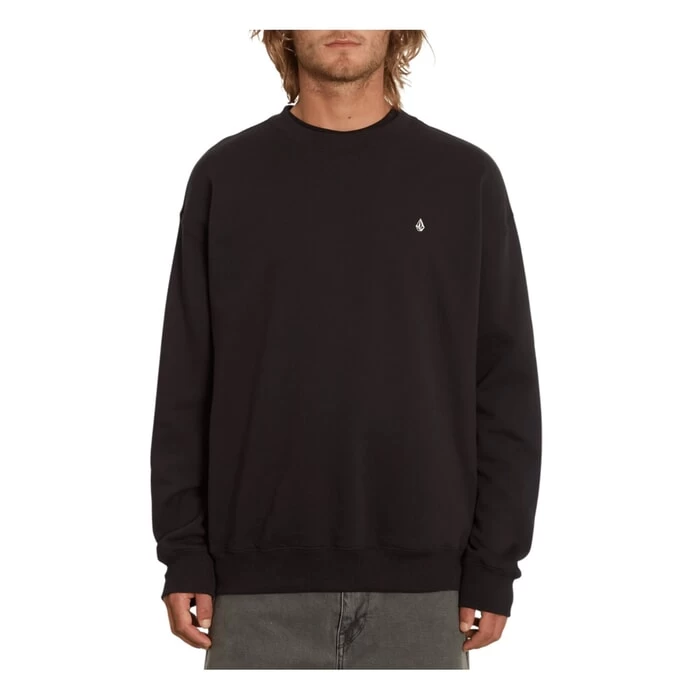 Volcom Single Stone Crew Sweatshirt In Black 1 Volcom Single Stone Crew Sweatshirt In Black
