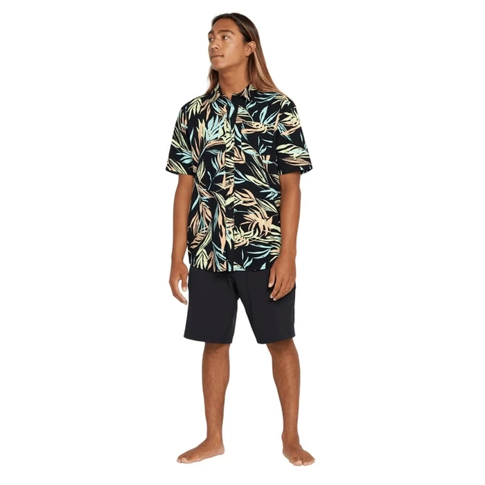 Volcom Bleeding Leaf Short Sleeve Shirt In Black 3 Volcom Bleeding Leaf Short Sleeve Shirt In Black - Image 3