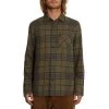 Volcom Caden Plaid Long Sleeve Shirt In Military