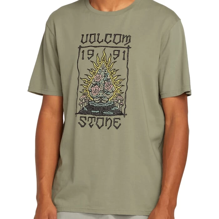 Volcom Caged Stone Short Sleeve T-Shirt In Seagrass Green 2 Volcom Caged Stone Short Sleeve T-Shirt In Seagrass Green - Image 2