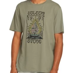 Volcom Caged Stone Short Sleeve T-Shirt In Seagrass Green 5 Volcom Caged Stone Short Sleeve T-Shirt In Seagrass Green -Volcom volcom caged stone short sleeve t shirt seagrass green a5012300 sgr b4 epcfk9zljlrft8rn