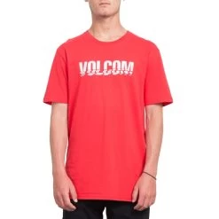 Volcom Chopped Edge Short Sleeve T-Shirt In True Red