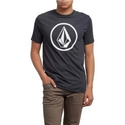 Volcom Circle Stone Short Sleeve T-Shirt In Heather Black -Volcom volcom circle stone short sleeve t shirt heather black a5711850 hbk b2 rjzccaj1oj9oivvn