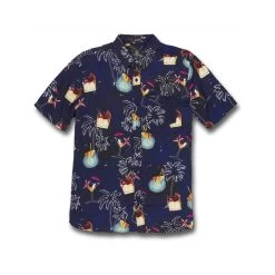 Volcom Cosmic Vaca Short Sleeve Shirt In Blueprint
