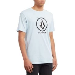 Volcom Crisp Stone Short Sleeve T-Shirt In Arctic Blue -Volcom volcom crisp stone short sleeve t shirt arctic blue a3531850 atb b2 sowcezuhvxpdl8sl