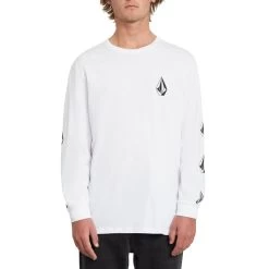 Volcom Deadly Stone Long Sleeve T-Shirt In White