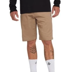 Volcom Frickin Modern Stretch 21 Shorts In Khaki