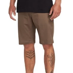 Volcom Frickin Modern Stretch 21 Shorts In Mushroom