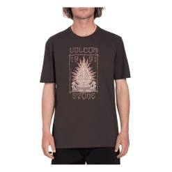 Volcom Fty Caged Stone Short Sleeve T-Shirt In Rinsed Black