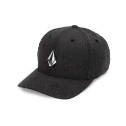 Volcom Full Stone Heather Flexfit Curved Peak Cap In Charcoal Heather