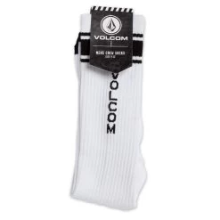 Volcom High Stripe Crew Socks In White -Volcom volcom high stripe crew socks white d6312304 wht b2 h5clxcdssjxqppgr