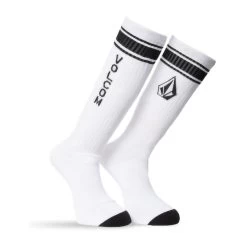 Volcom High Stripe Crew Socks In White
