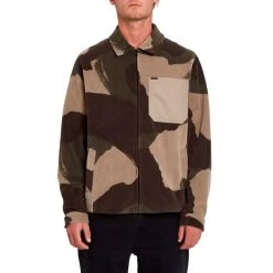 Volcom Imson Full Zip Fleece In Camouflage