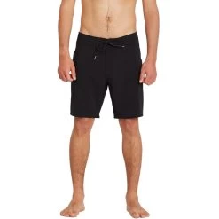 Volcom Lido Solid Mod 18 Boardshorts In Black -Volcom volcom lido solid mod 18 mid length boardshorts black a0812122 blk b5 mhs9mnbw0bhza5w9