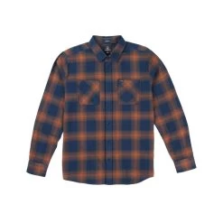 Volcom Netastone Flannel Long Sleeve Shirt In Navy