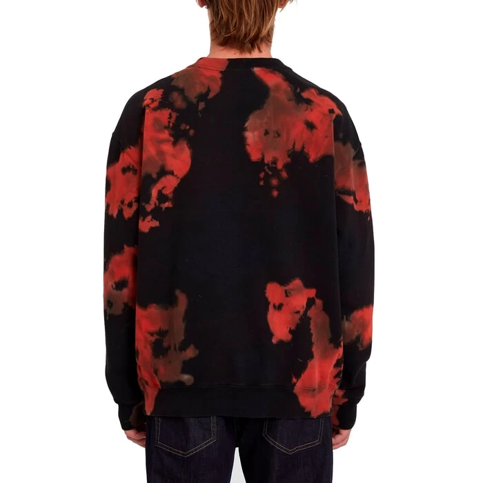 Volcom Pentagram Pizza Crew Sweatshirt In Black & Red 2 Volcom Pentagram Pizza Crew Sweatshirt In Black & Red - Image 2
