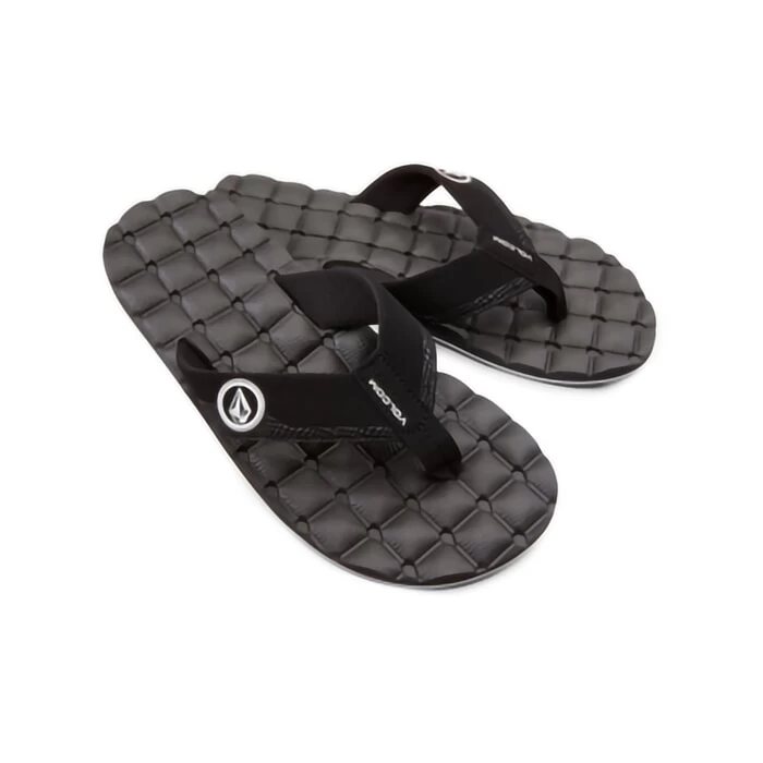 Volcom Recliner Sandals In Black White 2 Volcom Recliner Sandals In Black White - Image 2