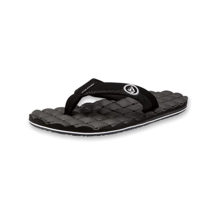 Volcom Recliner Sandals In Black White 1 Volcom Recliner Sandals In Black White