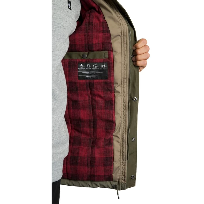 Volcom Renton Winter 5K Parka Jacket In Army Green Combo 3 Volcom Renton Winter 5K Parka Jacket In Army Green Combo - Image 3