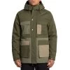 Volcom Renton Winter 5K Parka Jacket In Army Green Combo