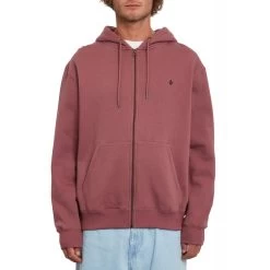 Volcom Single Stone Zipped Hoody In Rose Brown