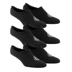 Volcom Stones 3 Pack No Show Socks In Black