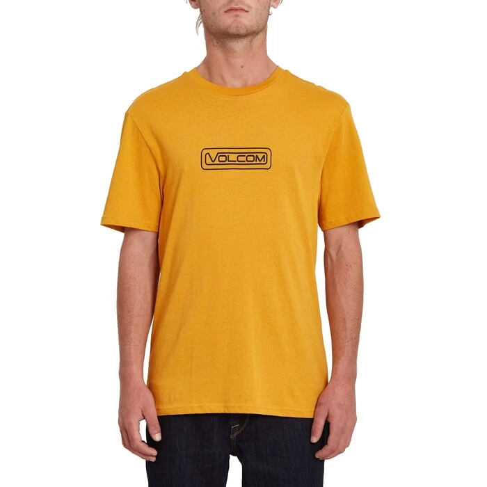 Volcom Striper Short Sleeve T-Shirt In Vintage Gold 1 Volcom Striper Short Sleeve T-Shirt In Vintage Gold