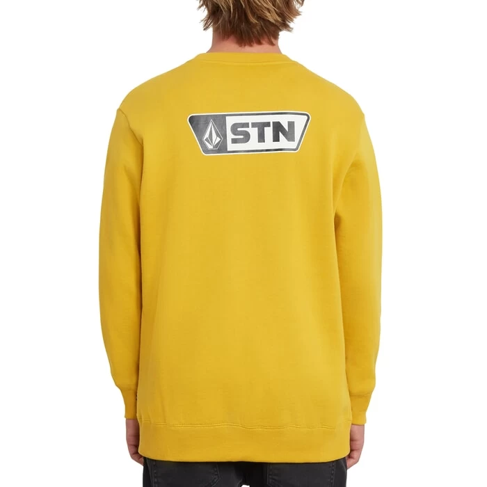 Volcom Supply Stone Crew Sweatshirt In Gold 2 Volcom Supply Stone Crew Sweatshirt In Gold - Image 2