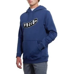 Volcom Supply Stone Pullover Hoody In Matured Blue -Volcom volcom supply stone pullover hoody matured blue a4131804 mbl b2 omlyov8mam6dba3a