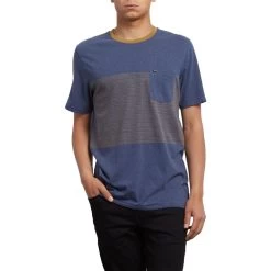 Volcom Threezy Pocket Short Sleeve T-Shirt In Deep Blue -Volcom volcom threezy pocket short sleeve shirt deep blue a0111803 dpb b2 onne6jbm39x9h9qc