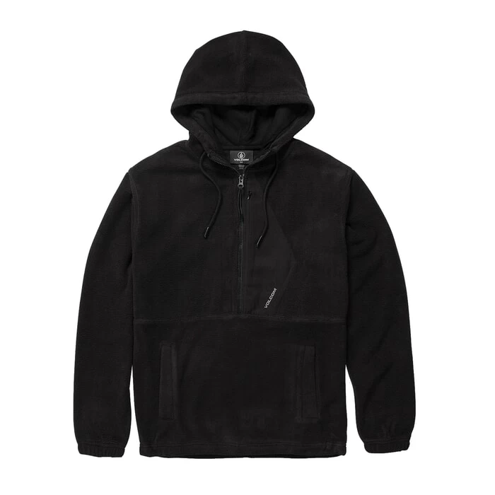 Volcom Unerstand Half Zip Pullover Hoody In Black 1 Volcom Unerstand Half Zip Pullover Hoody In Black