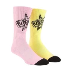 Volcom V Entertainment Crew Socks In Reef Pink