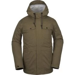 Volcom V.CO 3L Rain Shell Jacket In Moss
