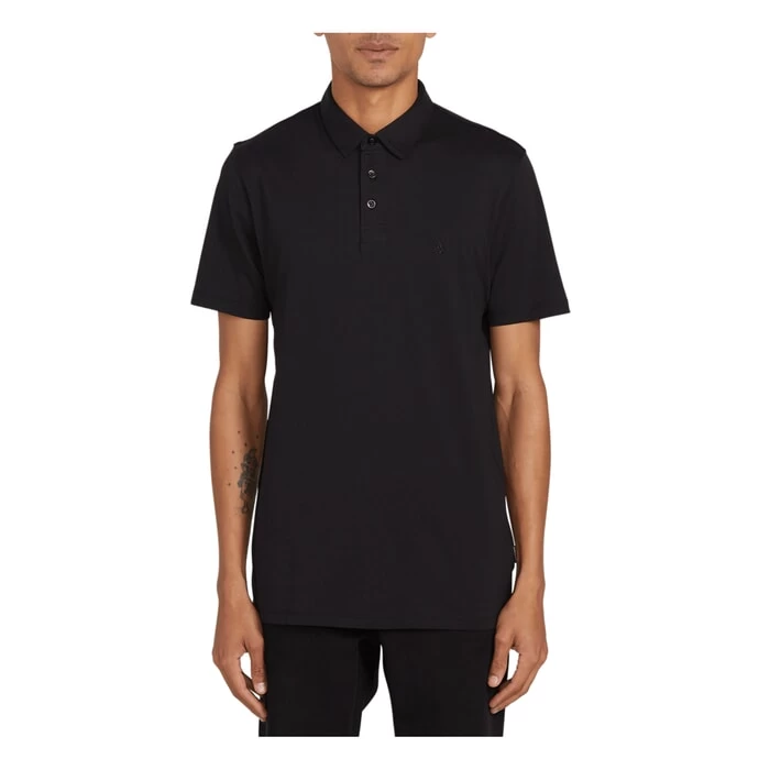 Volcom Wowzer Short Sleeve Polo Shirt In Black 1 Volcom Wowzer Short Sleeve Polo Shirt In Black